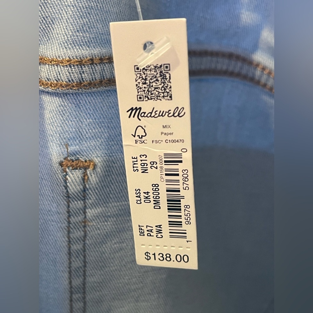 NWT Madewell  Jeans Women's Size 29 High-Rise‎ Skinny Crop in Charlemont Wash - Picture 15 of 16